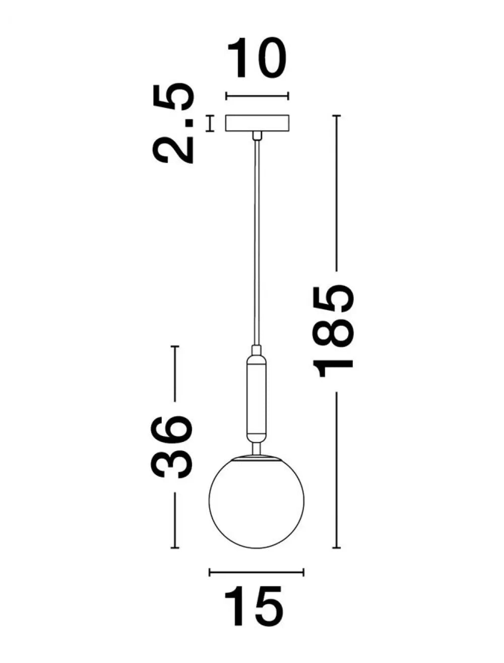 Pendul structura din Metal Auriu si abajur din Sticla Alb H185xL15cm IP20 MONET