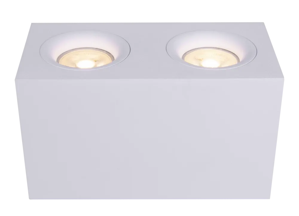 Spot dublu aplicabil din Aluminiu Alb H11.5xL20cm IP 20 GU10 50W Slim