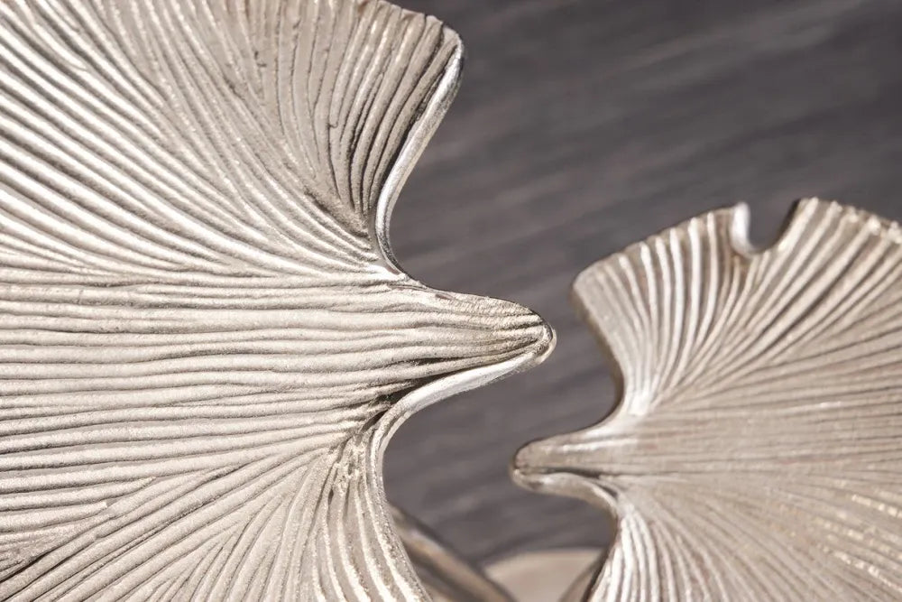 Masuta laterala din Metal Argintiu L52xH61cm Ginkgo leaves