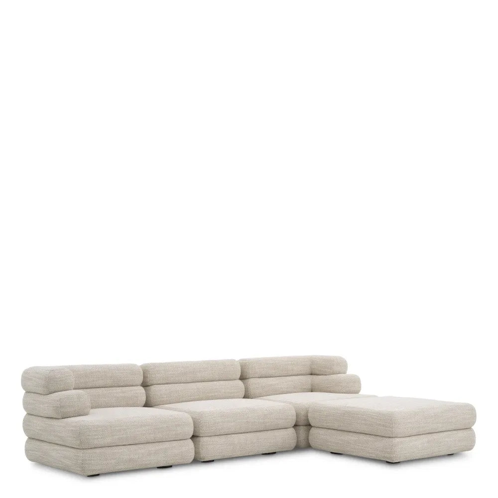 Puf tapitat cu Stofa  Bej L92xA92xH40cm Malaga Eichholtz