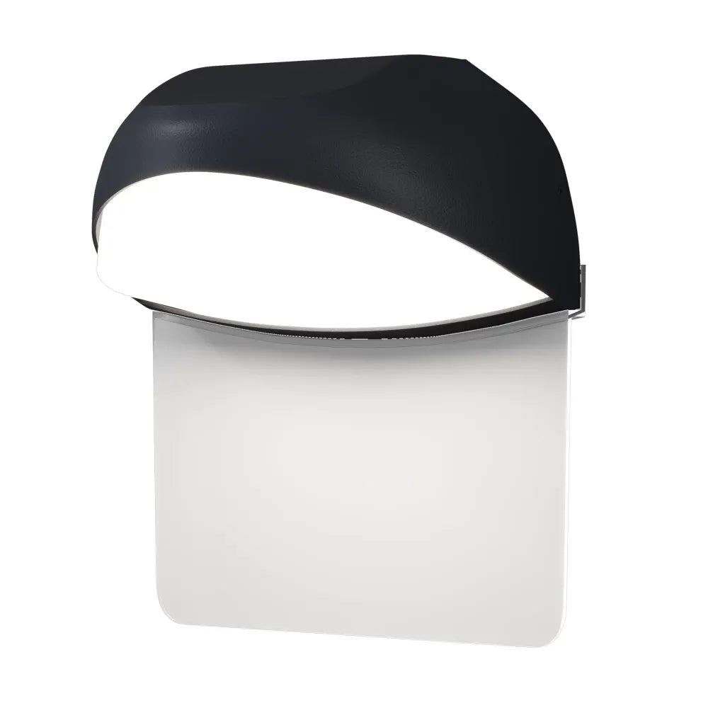 Aplica perete din Aluminiu/Plastic Gri grafit H18.4xL16.1cm Gloss