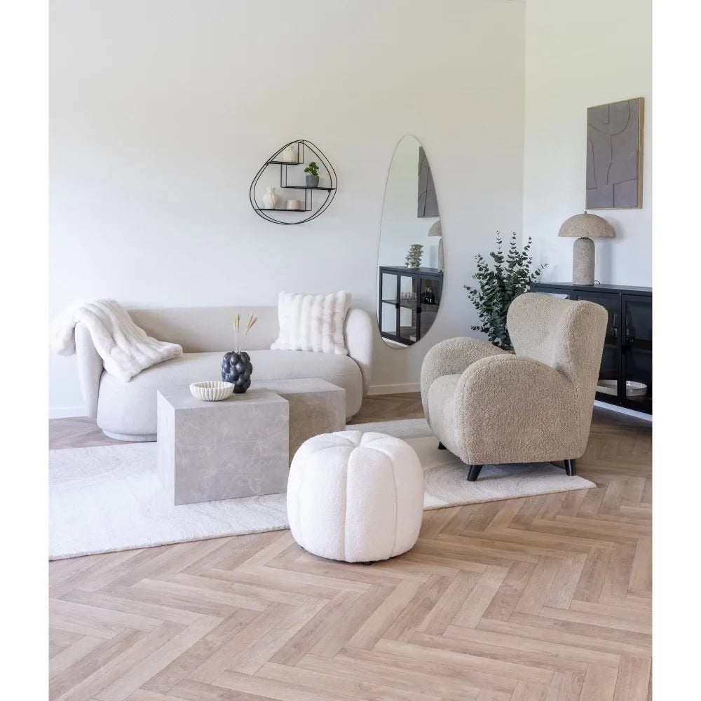 Perna decorativa din Blanita artificiala Alb 45x45cm Galena