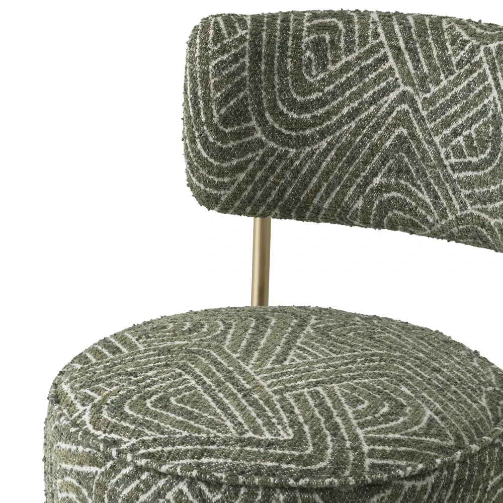 Scaun de insula rotativ cu spatar tapitat cu Stofa Verde L44.5xA56xH94cm Carleton Eichholtz