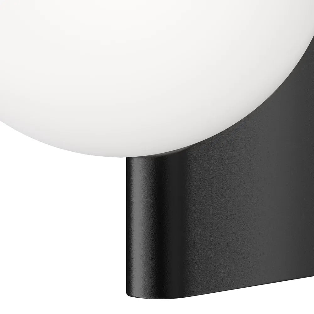 Aplica de perete din Metal si Sticla Negru/Alb H30xL18cm 25W Avant-garde