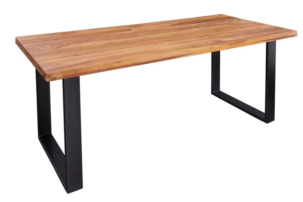Masa din Lemn de sheesham Maro si Metal Negru L160xH77cm Iron craft