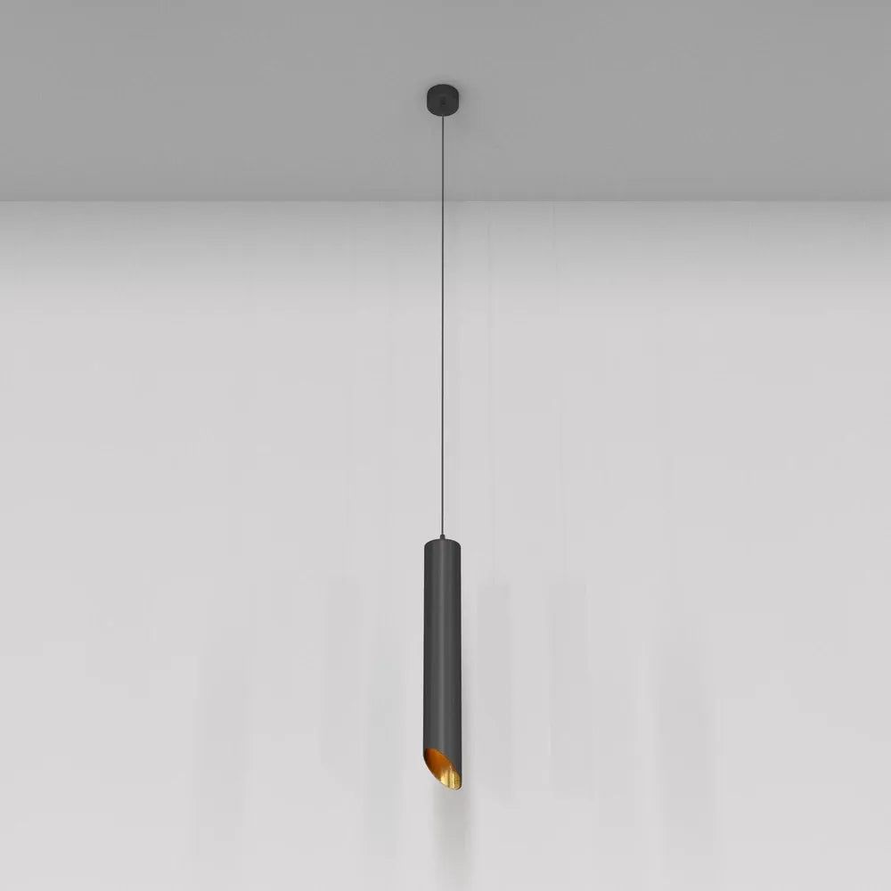 Pendul din Aluminiu Negru/Auriu H123xD6cm IP 20 GU10 12W Lipari