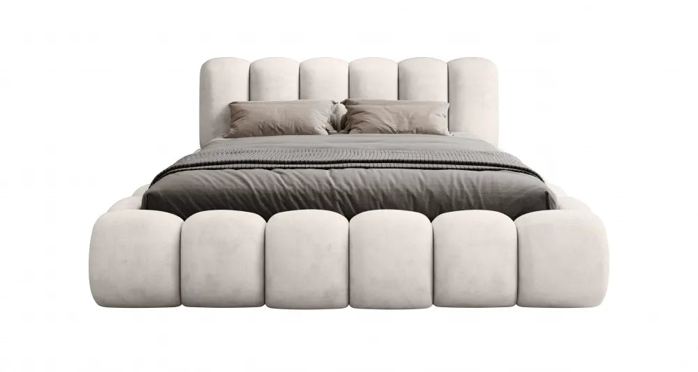Pat 160x200cm tapitat cu Chenille Crem Dallas