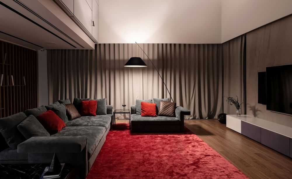 Lampa de podea din Textil Negru L55x173xH235cm Campanula