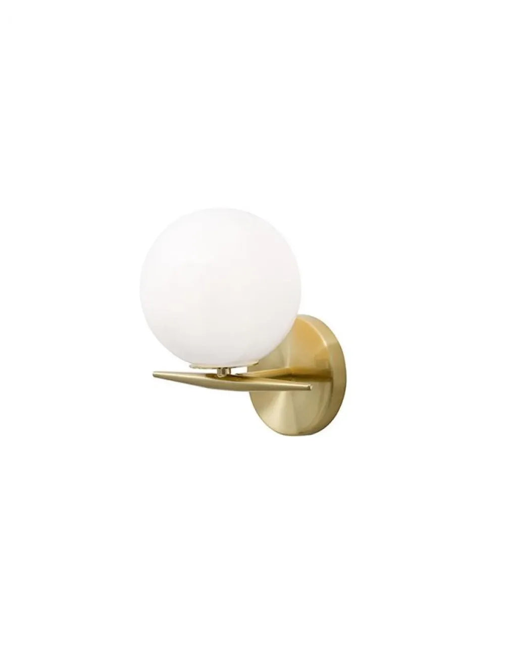 Aplica de perete structura din Metal Auriu si abajur din Sticla Alb H22xL21cm IP20 VITTON