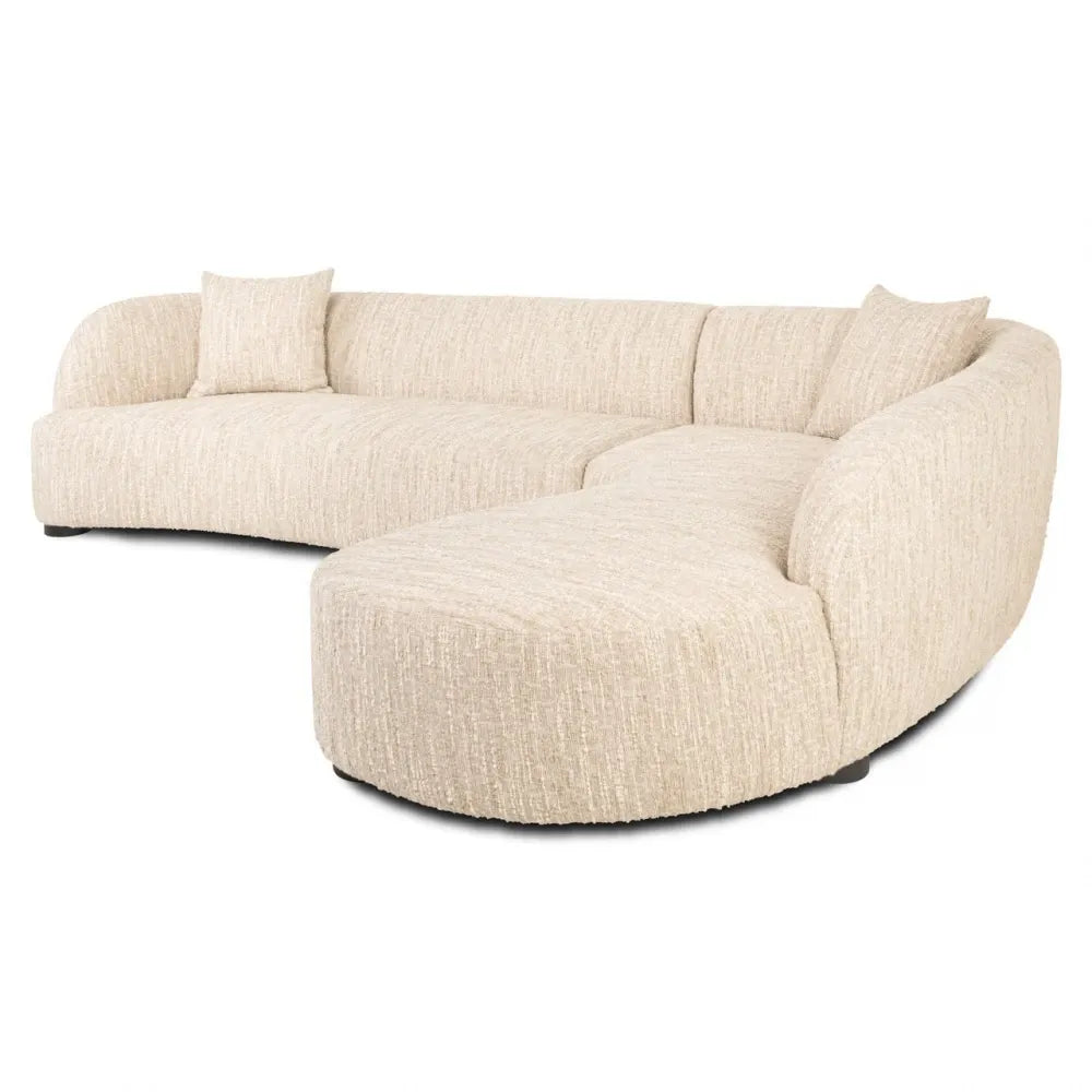 Coltar cu orientare dreapta tapitata cu stofa Bej 320x170cm Pandora Richmond interiors