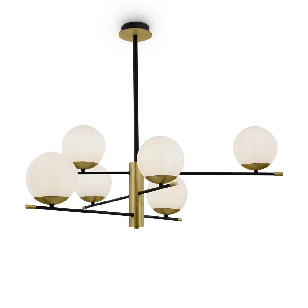 Lustra asimetrica cu inaltime reglabila din Sticla Alb cu 6 becuri D100xH82cm Nostalgia