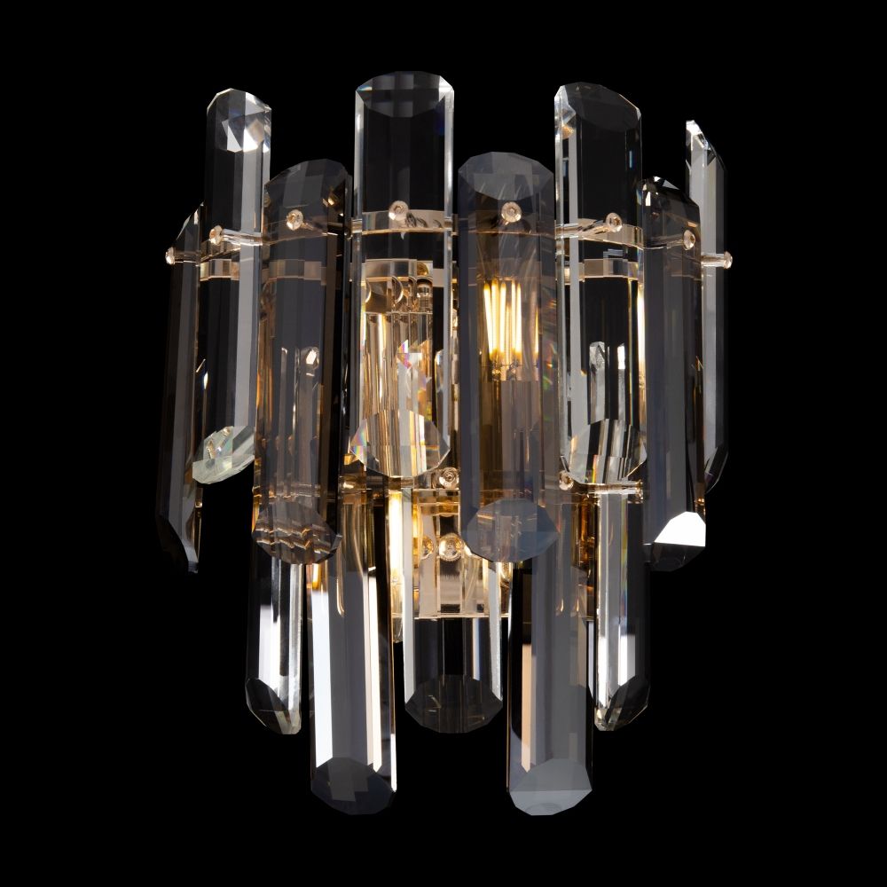 Aplica de perete Metal si Sticla Auriu/Transparent L13xH27cm Flare