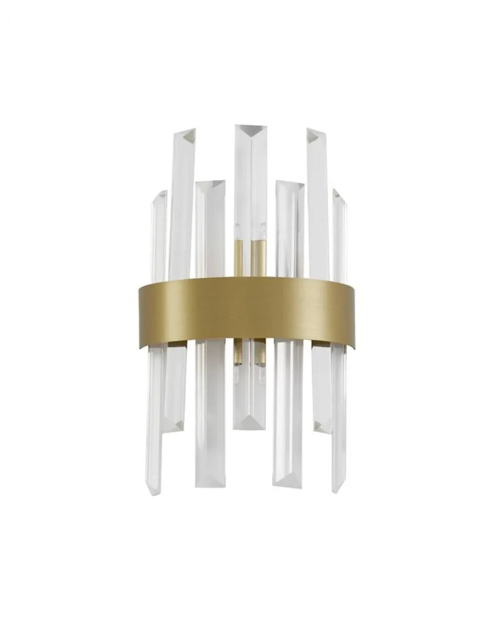 Aplica de perete structura din Metal Auriu si abajur din Cristal Transparent H30xL18cm IP20 CROWN