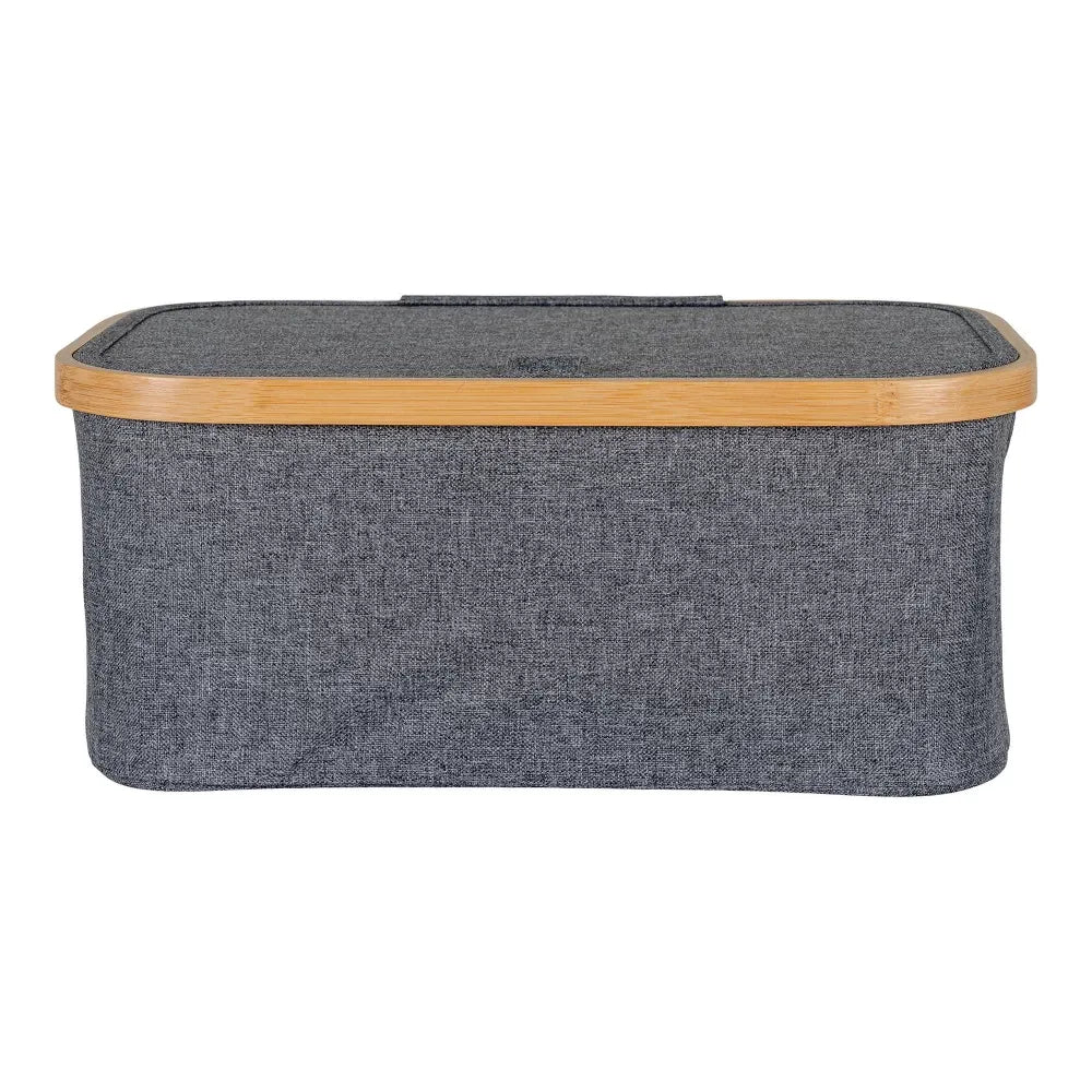 Cos depozitare din Lemn de bambus/Textil Maro/Gri H16xL38cm Noto