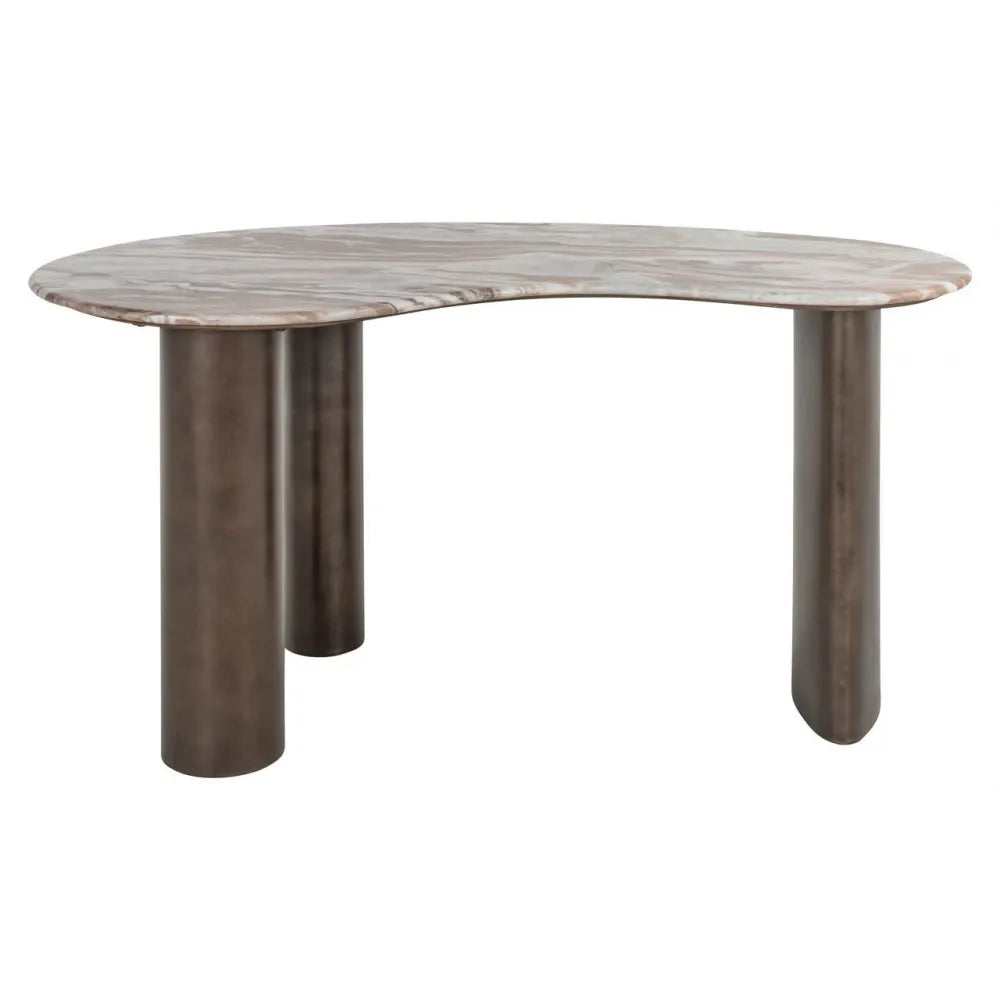 Birou din MDF/Metal Maro si Marmura Multicolor L160xH75cm Brando Richmond interiors