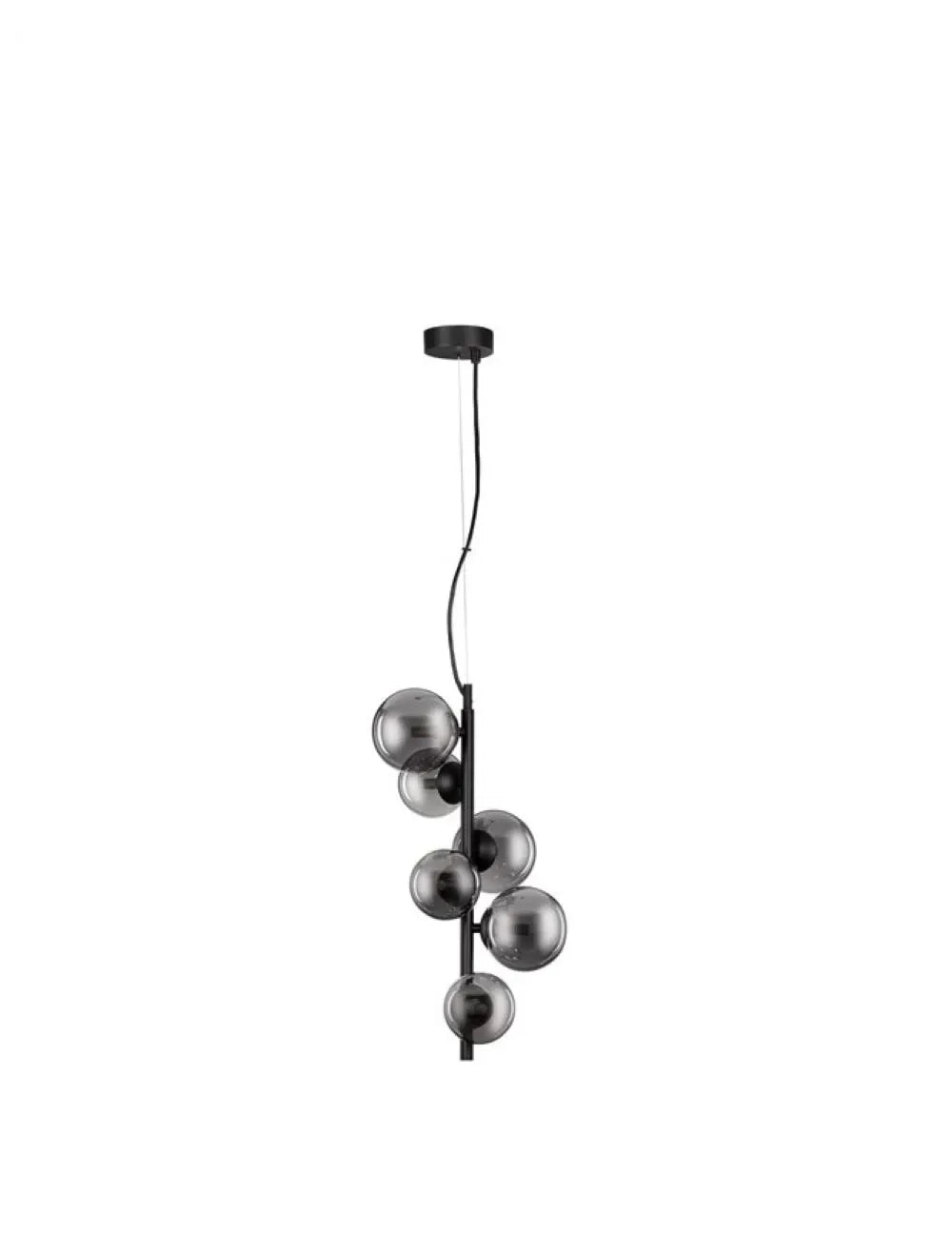 Lustra structura din Metal Negru si abajur din Sticla Fumuriu H120xL28.1cm IP20 ODILLIA