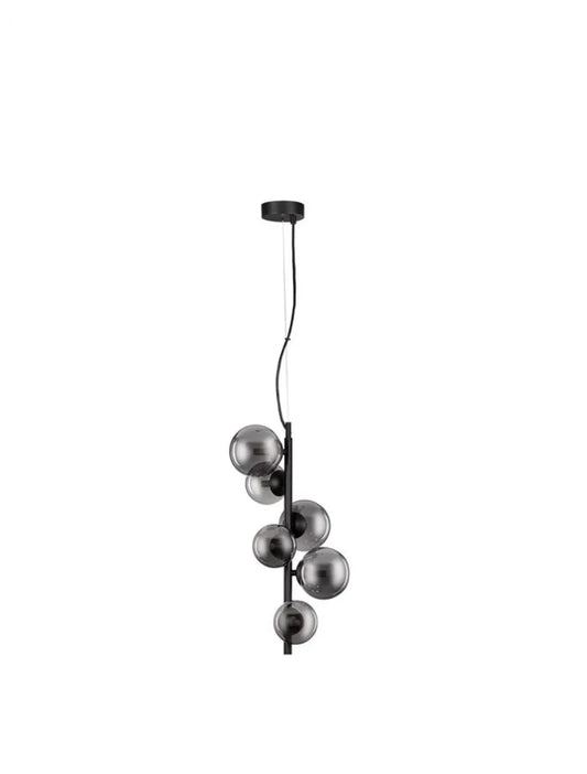 Lustra structura din Metal Negru si abajur din Sticla Fumuriu H120xL28.1cm IP20 ODILLIA