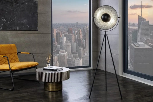Lampa de podea din Metal Negru/Argintiu H146xL51cm Studio