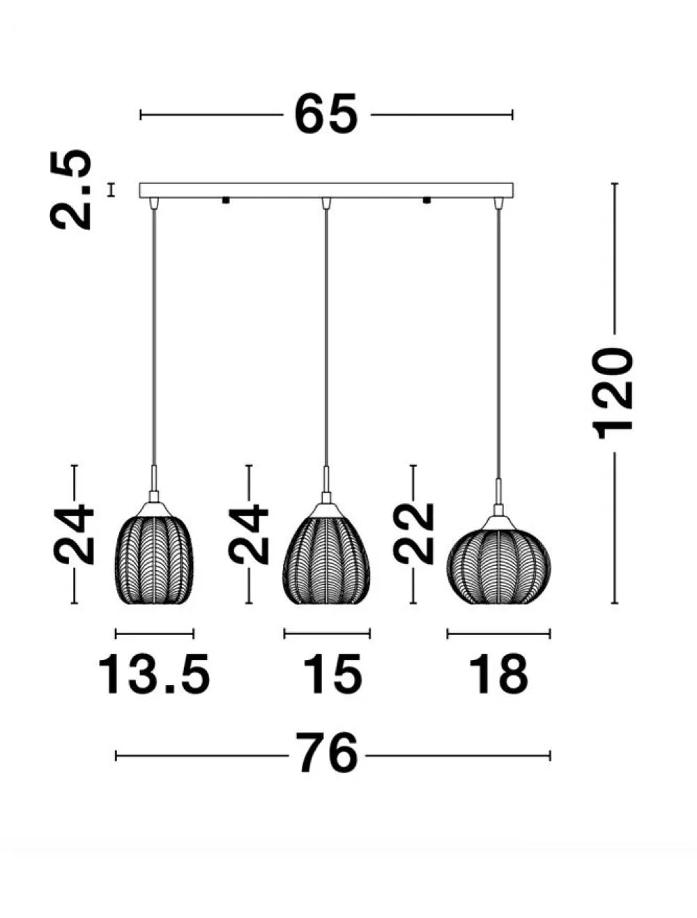 Lustra structura din Metal Auriu si abajur din Sticla Transparent H120xL76cm IP20 VARIO
