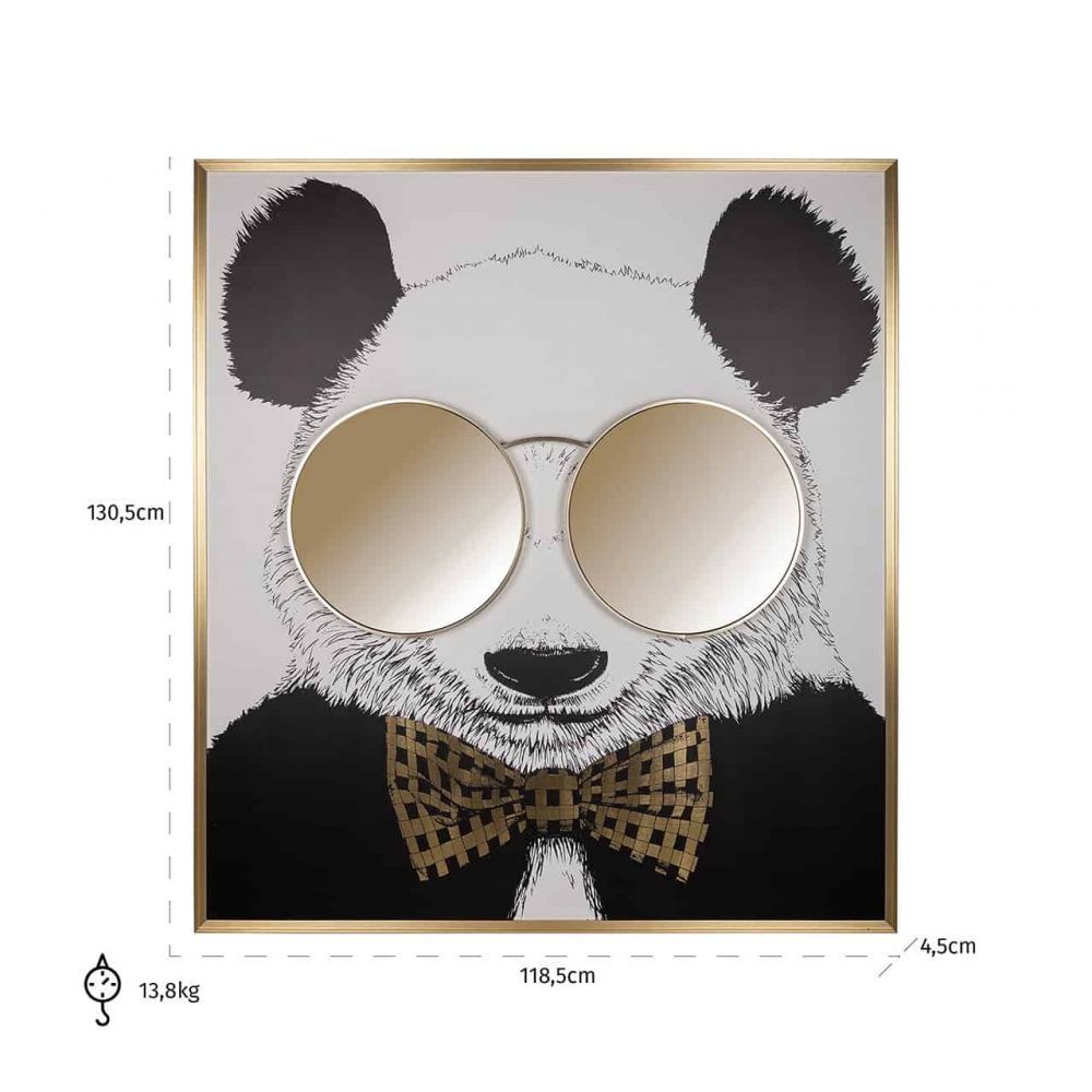 Tablou cu oglinda Auriu/Negru L118.5xH130.5cm Panda Richmond Interiors