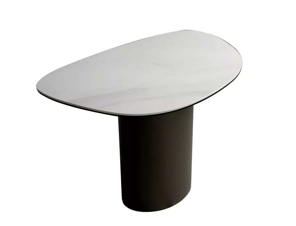 Masuta de cafea din Metal Cupru si Sticla securizata+Ceramica Alb lucios cu efect de marmura L75xH50cm Bello