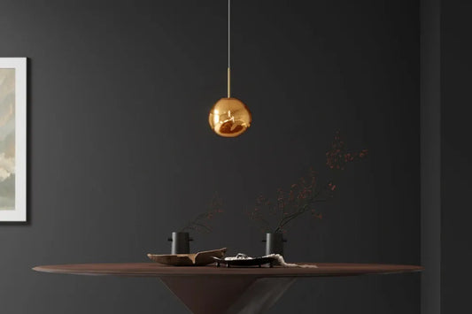 Pendul din Metal Auriu si Sticla Auriu D20xH150cm LIQUID DIAMOND