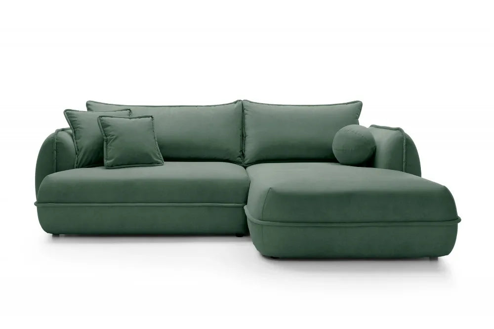 Coltar extensibil cu spatiu depozitare din Stofa Cloud Verde Visby