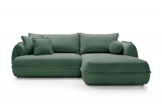 Coltar extensibil cu spatiu depozitare din Stofa Cloud Verde Visby