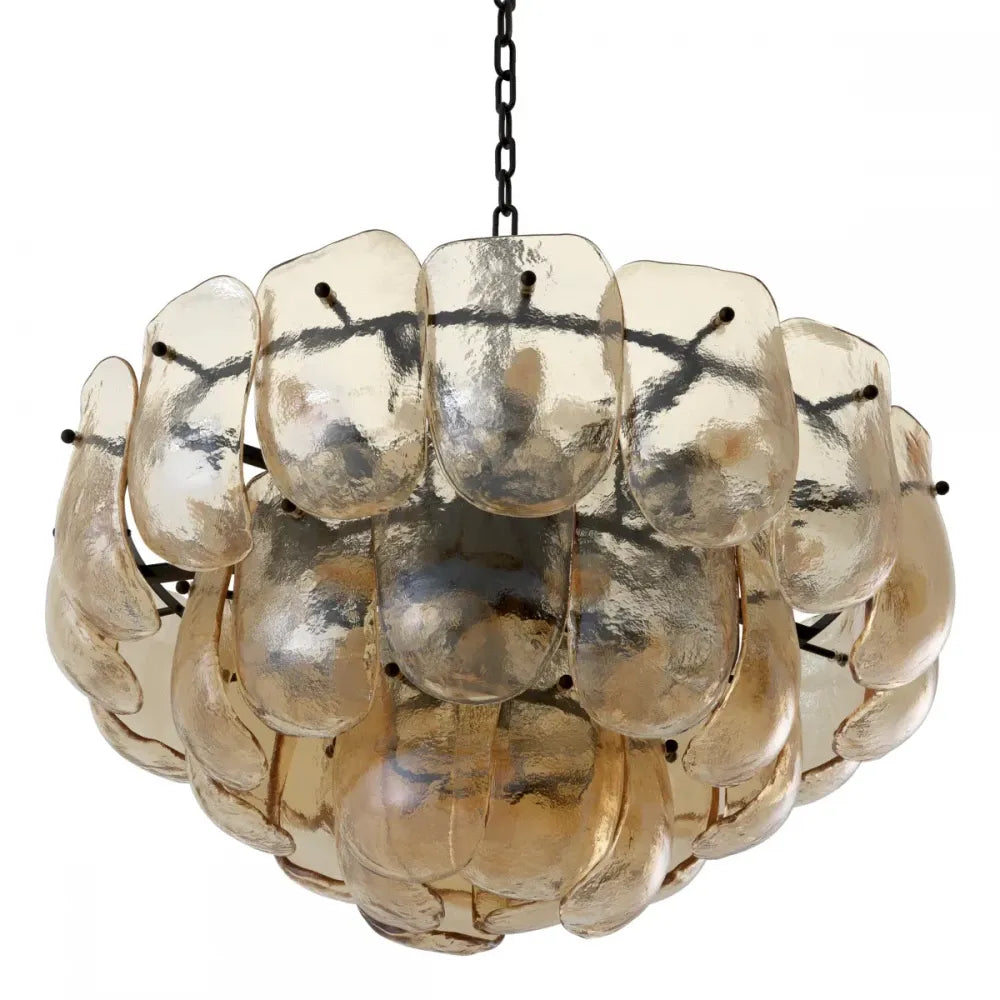 Candelabru din Metal Bronz si Sticla Auriu sampanie H41.5xD75cm Gustave Eichholtz
