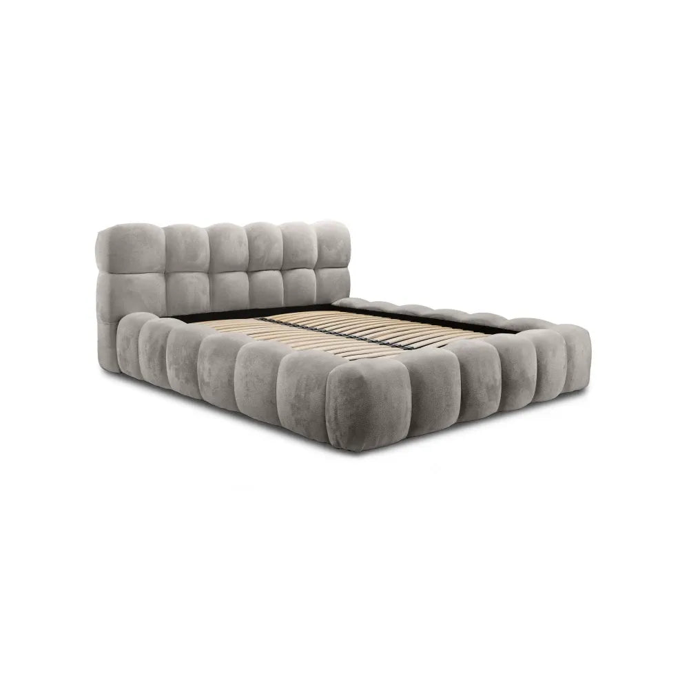 Pat 160x200cm tapitat cu Chenille Gri deschis Boston