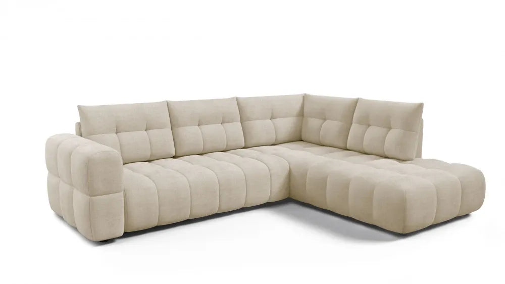 Coltar in forma de L tapitat cu material pet friendly Alias crem L291 x 219cm