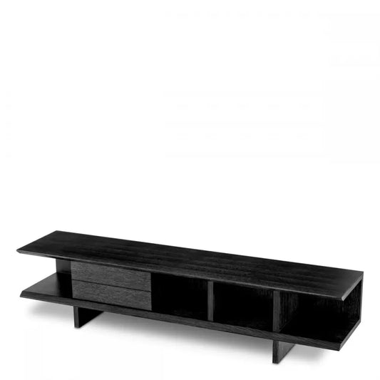 Comoda TV din Furnir de stejar Gri carbune L228xH52.5cm Guerroro Eichholtz