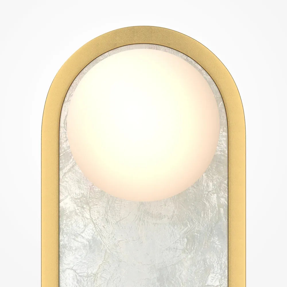 Aplica de perete din Aluminiu Alama si Sticla Alb H45xL12.8cm Blink