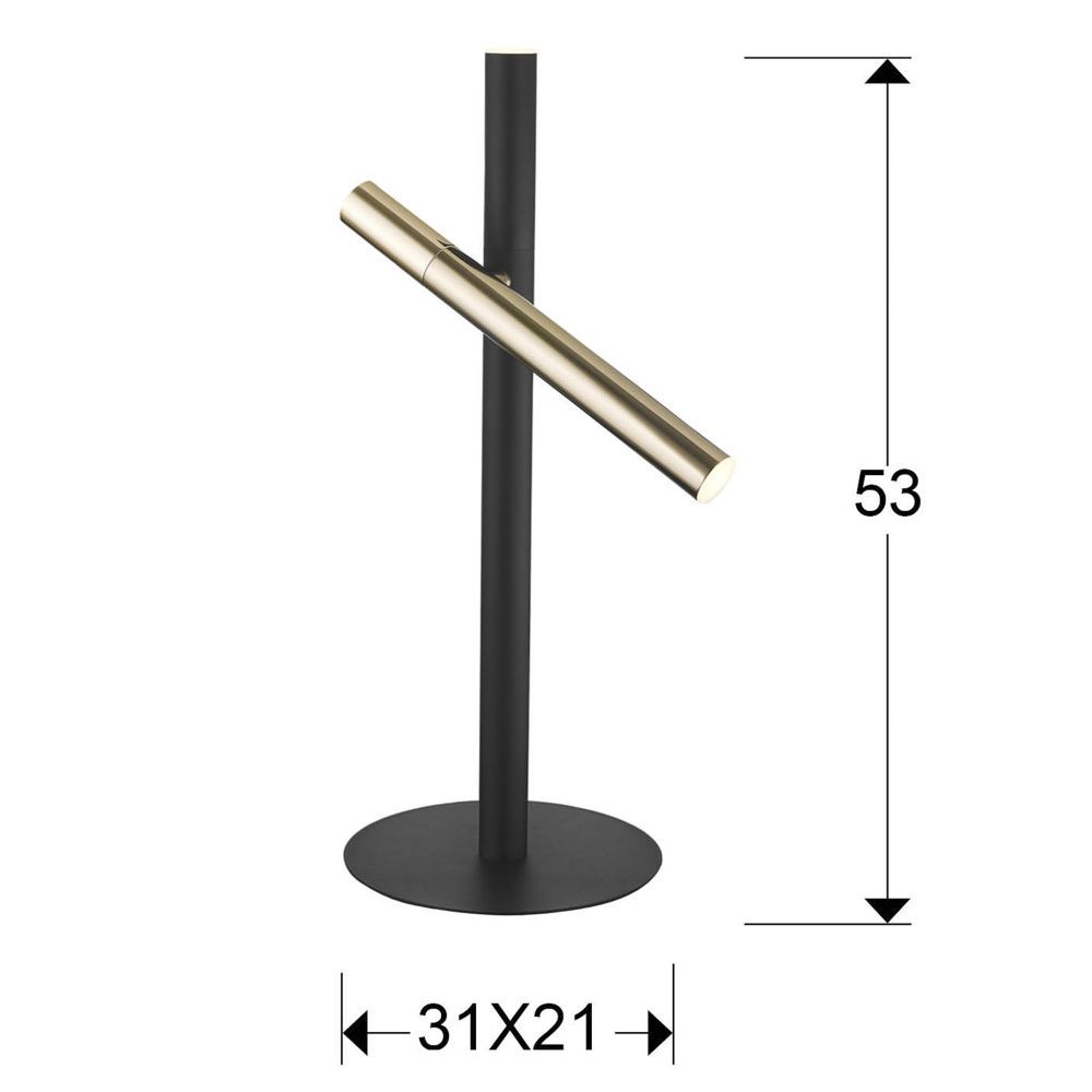 Veioza din Metal Auriu/Negru L31xH53cm Varas