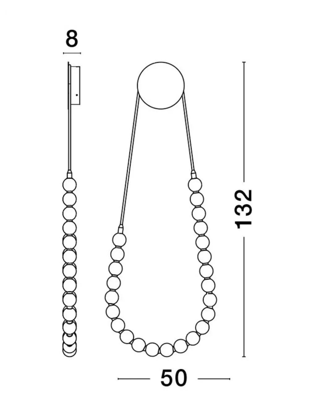 Aplica de perete structura din Metal Auriu si abajur din Sticla Alb H132xL50cm IP20 56W 4734lm 3000k PERLA