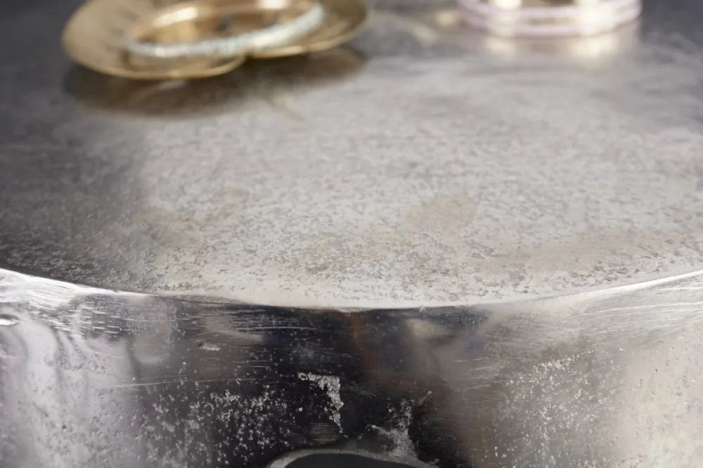 Masuta laterala Rotunda din Metal Argintiu D37xH51cm Liquid