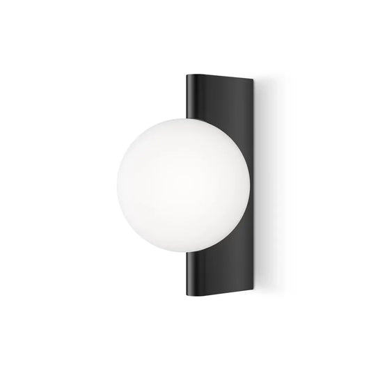 Aplica de perete din Metal si Sticla Negru/Alb H30xL18cm 25W Avant-garde