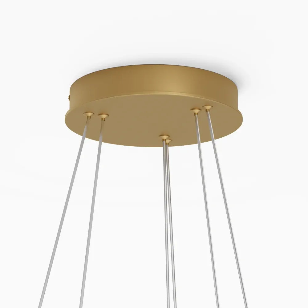 Lustra din Aluminiu Alama si Silicon Alb H134xD80cm Rim