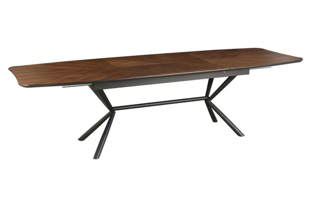 Masa extensibila din MDF/Funir de nuc Maro si Metal Negru L180-270xH76cm GRANDEZZA