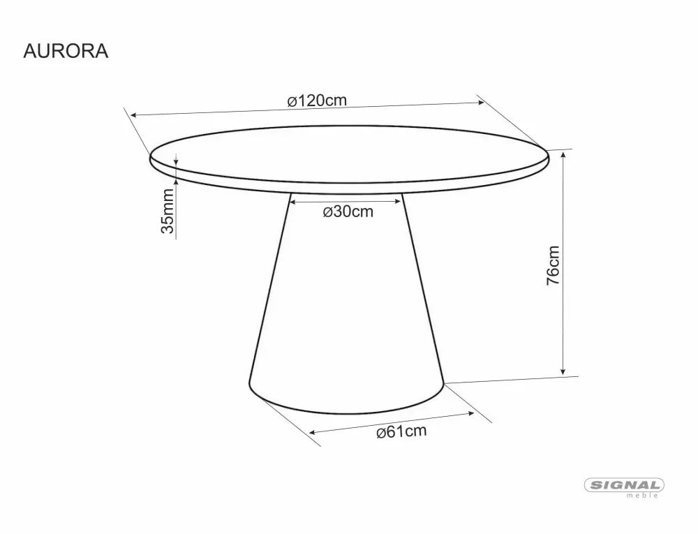 Masa rotunda din MDF+Microciment Ecru D120xH76cm Aurora