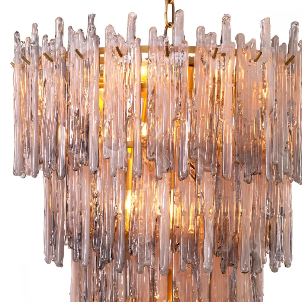 Candelabru din Metal Alama si Sticla Fumuriu H60.5xD51cm Saint Roch S Eichholtz