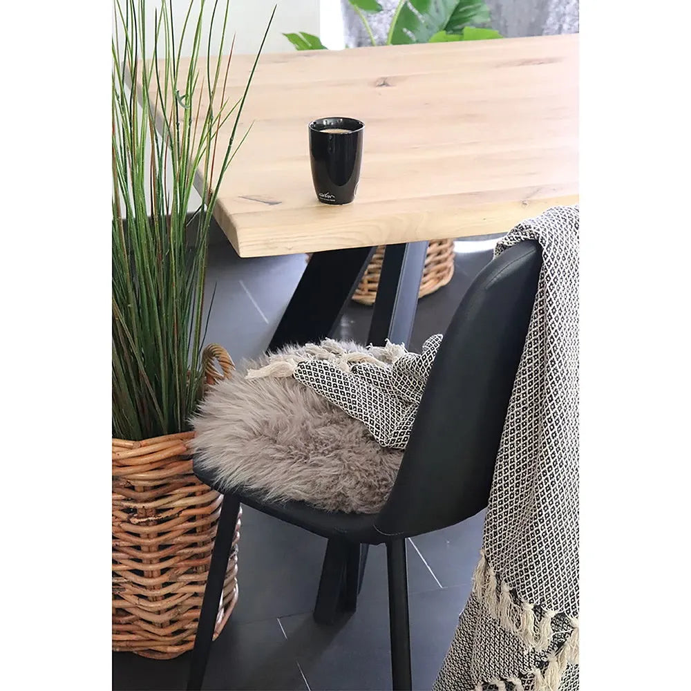 Blanita decorativa pentru scaun Maro deschis D35cm Lambskin