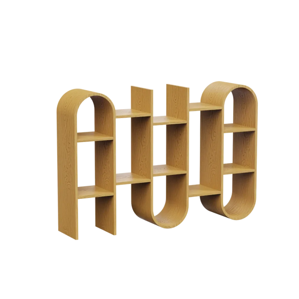 Biblioteca din Lemn de stejar in finisaje multiple Arc