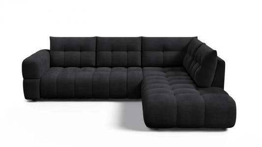 Coltar in forma de L tapitat cu material pet friendly Alias negru L291 x 219cm
