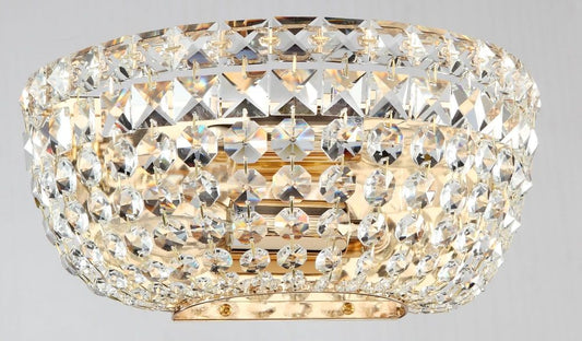 Aplica de perete din Cristal Transparent cu 2 becuri L26x15xH13cm Basfor