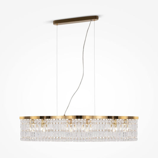 Lustra Asimetrica din Metal Auriu cu 6 becuri E14 60W L12xH138cm Dune
