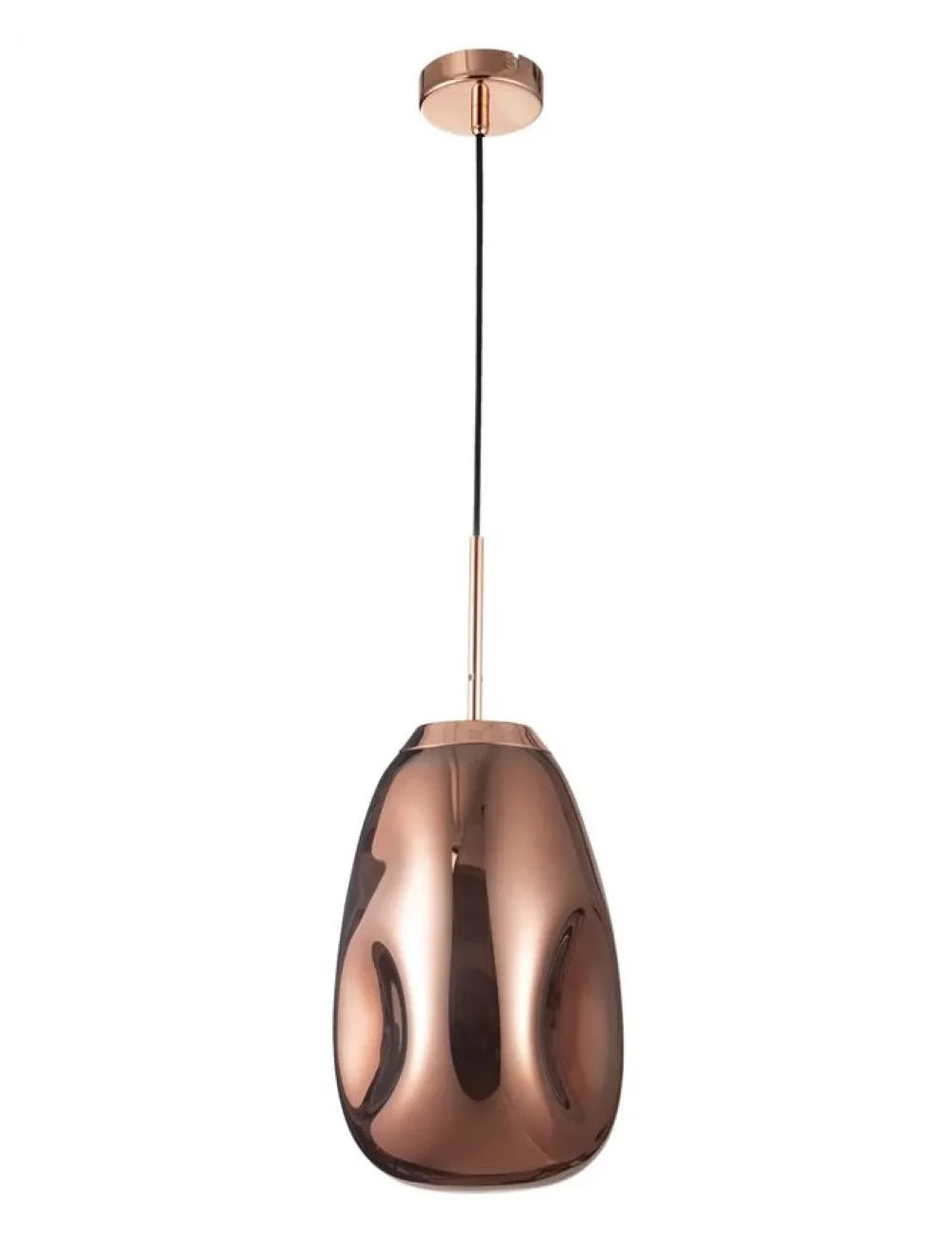 Pendul structura din Metal Cupru si abajur din Sticla Cupru H120xL22cm IP20 LAVA