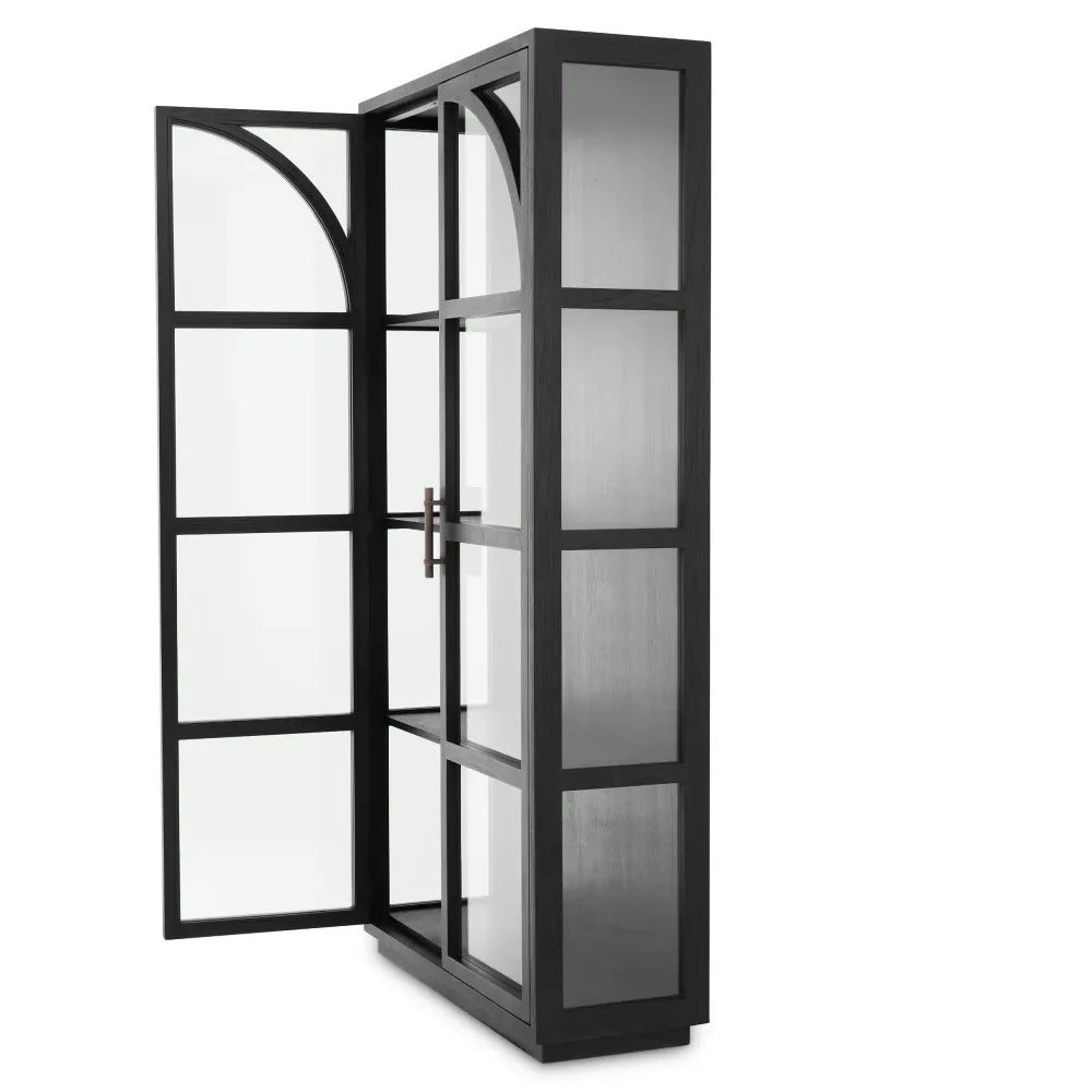VItrina din MDF/Funir de stejar Negru L118xH210cm San Bernardino Eichholtz