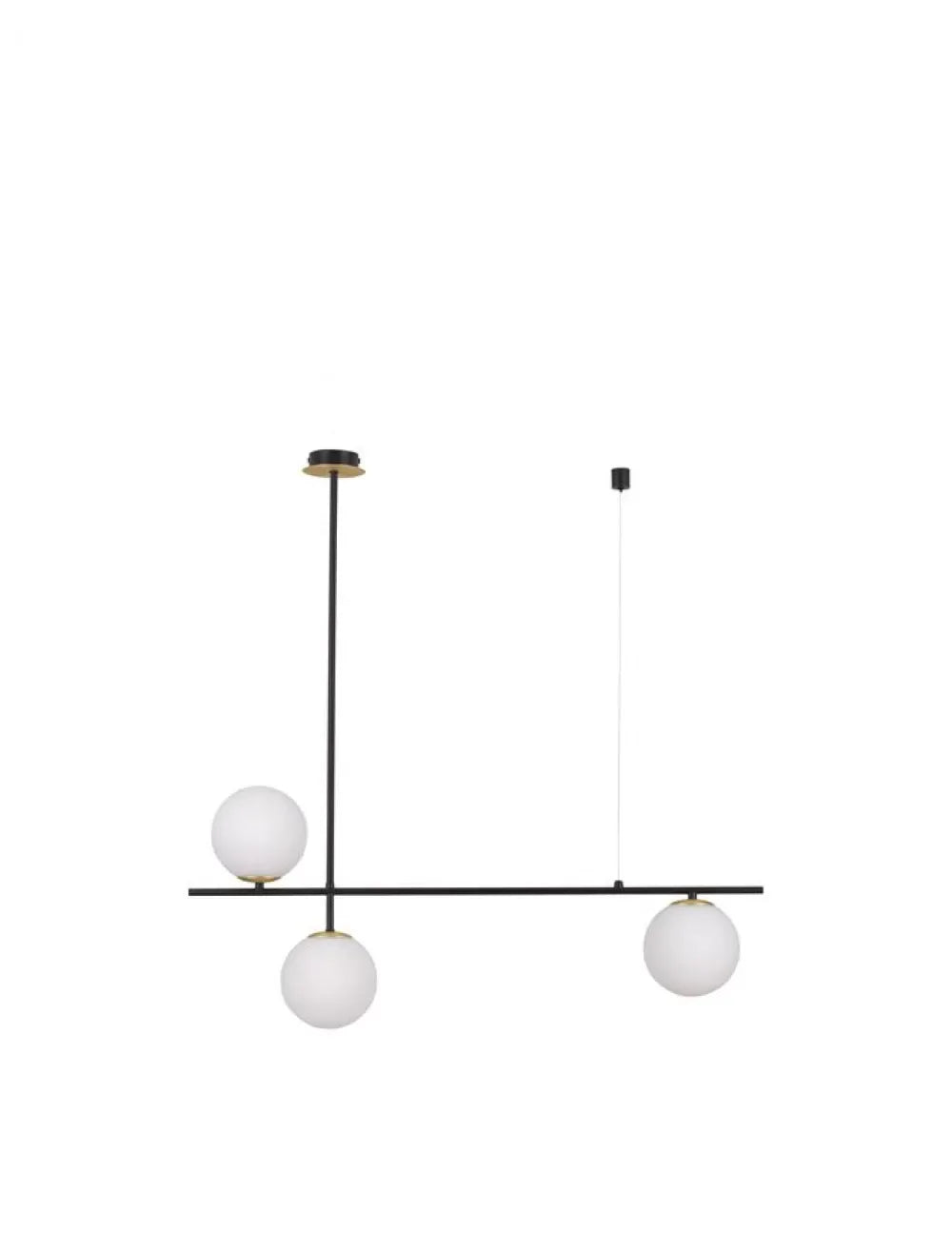 Lustra structura din Metal Negru/Auriu si abajur din Sticla Alb H120xL95cm IP20 GIT