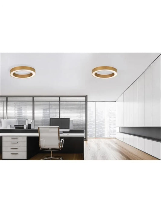 Plafoniera structura din Aluminiu Auriu si abajur din Acrilic Alb H7xL60cm IP20 48W 3730lm 2700-4000k MORBIDO
